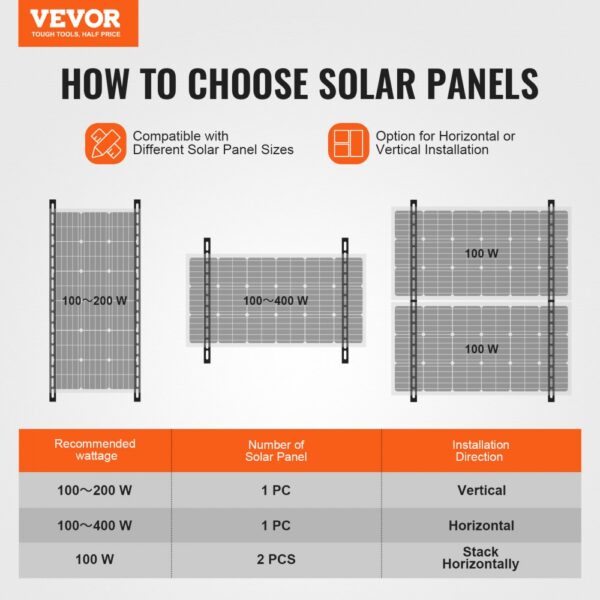 VEVOR 2er-Set Solarpanel-Halterungen 114 cm, Boot – Bild 2 VEVOR 2er-Set Solarpanel-Halterungen 114 cm, Boot – Bild 2