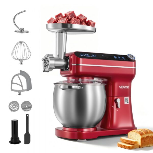 VEVOR Multifunktionale Küchenmaschine mit Kippkopf 7 L 2 in 1 1000 W Rot, Rührmaschine für Teig Sahne Rührteig und Fleisch, Knetmaschine mit Rührschüssel Knethaken Rührbesen und Schneebesen VEVOR Multifunktionale Küchenmaschine mit Kippkopf 7 L 2 in 1 1000 W Rot, Rührmaschine für Teig Sahne Rührteig und Fleisch, Knetmaschine mit Rührschüssel Knethaken Rührbesen und Schneebesen