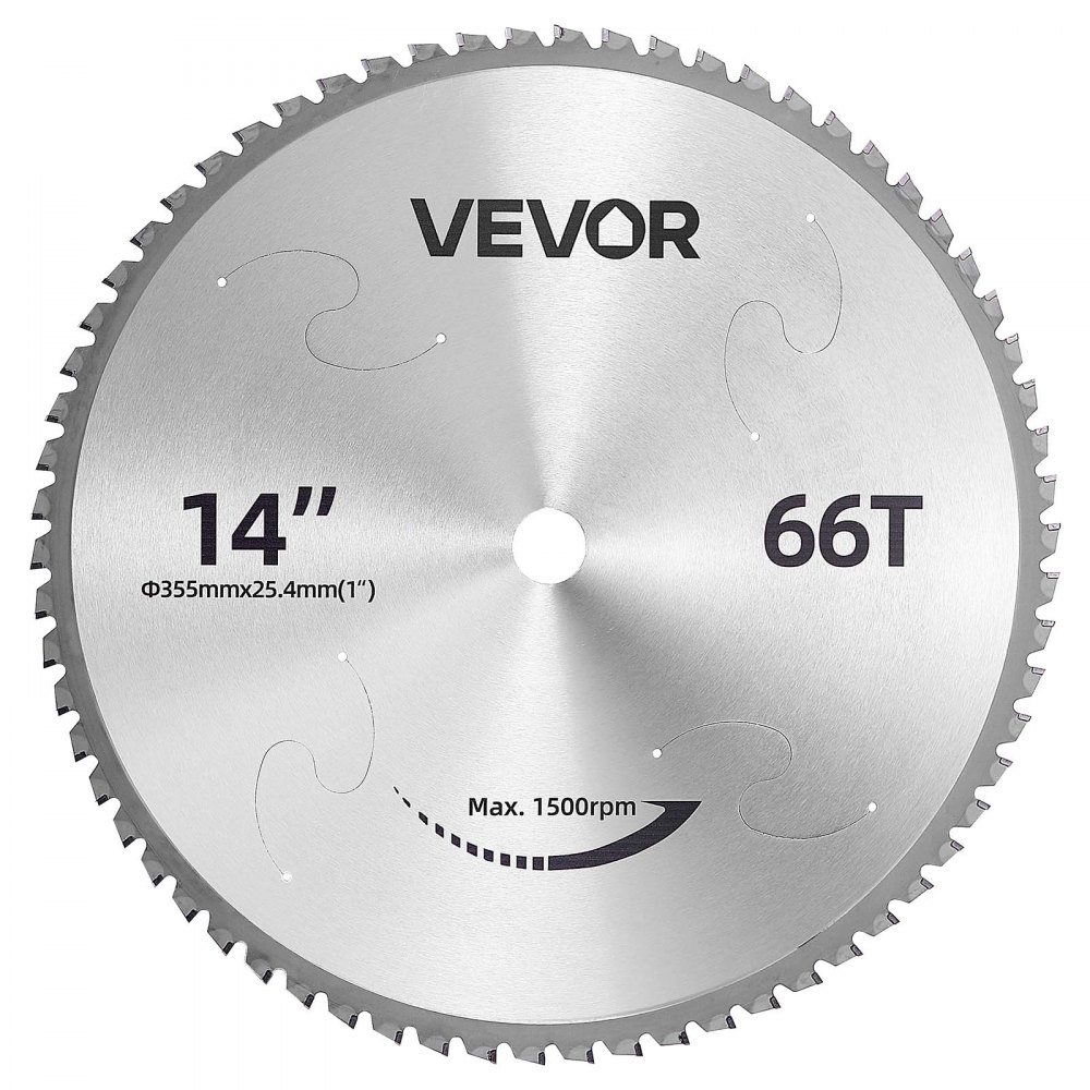 VEVOR Sägeblatt 355,6 mm 66 Zähne Cermet-beschichtet Kalttrennsägeblatt, Kompatibel mit Kappsägen, 4000 Schnitte, Schneiden Glatter Oberflächen ohne Grate, Geräuschreduzierung, Wärmeableitungslöcher