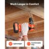 VEVOR Akku-Schlagbohrschrauber 20V 12,7 mm 26000 IPM 500 U/min/2.000 U/min, zum Bohren in Holz & Metall sowie zum Schrauben, 4000-mAh-Lithium-Ionen-Akku & Ladegerät, mit Ganzmetall-Bohrfutter, 90 Nm – Bild 5
