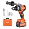 VEVOR Akku-Schlagbohrschrauber 20 V 12,7 mm 24000 IPM 550 U/min/2.200 U/min, zum Bohren in Holz & Metall sowie zum Schrauben, 4000-mAh-Lithium-Ionen-Akku & Ladegerät, mit Ganzmetall-Bohrfutter, 160 Nm