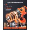 VEVOR Akku-Schlagbohrschrauber 20 V 12,7 mm 24000 IPM 550 U/min/2.200 U/min, zum Bohren in Holz & Metall sowie zum Schrauben, 4000-mAh-Lithium-Ionen-Akku & Ladegerät, mit Ganzmetall-Bohrfutter, 160 Nm – Bild 4