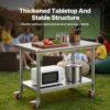VEVOR Arbeitstisch 91 x 60 x 85 cm Edelstahl Catering Arbeitstisch Belastbarkeit 136,08 kg, Lebensmittel Zubereitungstisch mit Nachlauf Gewerbliche Arbeitstisch für Küche Bar 4 verstellbare Füße – Bild 3