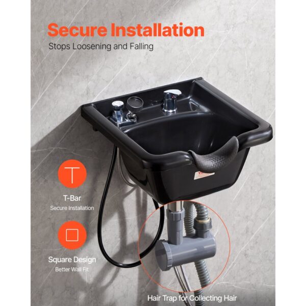 VEVOR Mobiles Waschbecken Friseur ABS-Kunststoff Friseur Waschbecken Abmessung 47 x 4 6x 25 cm, Schwarze Rückwärtswaschbecken, Verbreitet im Kosmetiksalon oder Bad, zu Hause oder oder im Badezimmer – Bild 5 VEVOR Mobiles Waschbecken Friseur ABS-Kunststoff Friseur Waschbecken Abmessung 47 x 4 6x 25 cm, Schwarze Rückwärtswaschbecken, Verbreitet im Kosmetiksalon oder Bad, zu Hause oder oder im Badezimmer – Bild 5