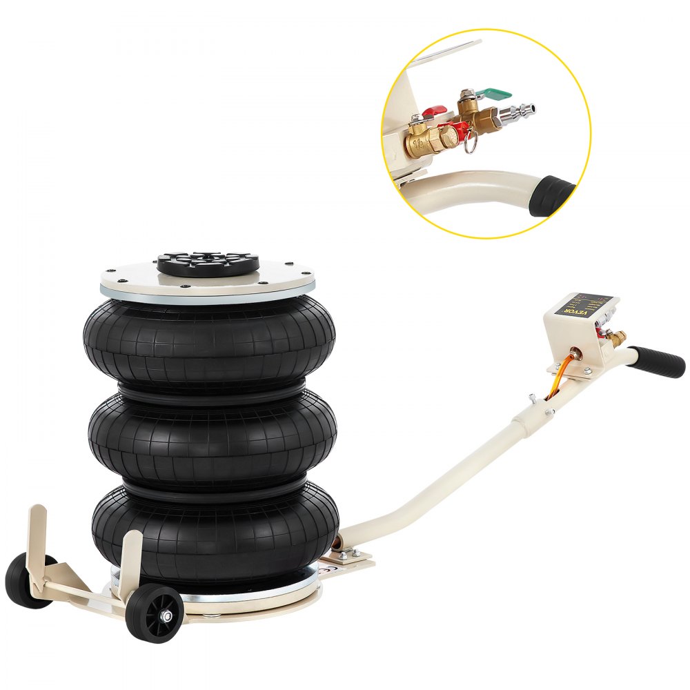 VEVOR 5T Luftkissen Air Jack Wagenheber Pneumatisch, 400 mm Druckluft Hebebühne Luftringe