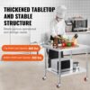 VEVOR Arbeitstisch 91 x 76 x 82 cm Edelstahl Catering Arbeitstisch etwa 160 kg für Belastbarkeit Lebensmittel Zubereitungstisch Gewerbliche Arbeitstisch für Küche Bar Restaurantar 4 verstellbare Füße – Bild 3