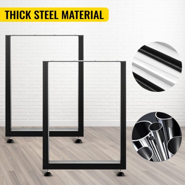 VEVOR Tischkufen Schwarz Pulverbeschichtet 600 mm x 720 mm, Tischkufen Metall mit 1000 kg Tragfähigkeit, Tischbeine Quadratisch, Tischgestell mit Vorgebohrten Löchern, für Couchtische, Sofas – Bild 2 VEVOR Tischkufen Schwarz Pulverbeschichtet 600 mm x 720 mm, Tischkufen Metall mit 1000 kg Tragfähigkeit, Tischbeine Quadratisch, Tischgestell mit Vorgebohrten Löchern, für Couchtische, Sofas – Bild 2