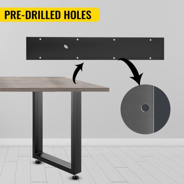 VEVOR Tischkufen Schwarz Pulverbeschichtet 600 mm x 720 mm, Tischkufen Metall mit 1000 kg Tragfähigkeit, Tischbeine Quadratisch, Tischgestell mit Vorgebohrten Löchern, für Couchtische, Sofas – Bild 5 VEVOR Tischkufen Schwarz Pulverbeschichtet 600 mm x 720 mm, Tischkufen Metall mit 1000 kg Tragfähigkeit, Tischbeine Quadratisch, Tischgestell mit Vorgebohrten Löchern, für Couchtische, Sofas – Bild 5