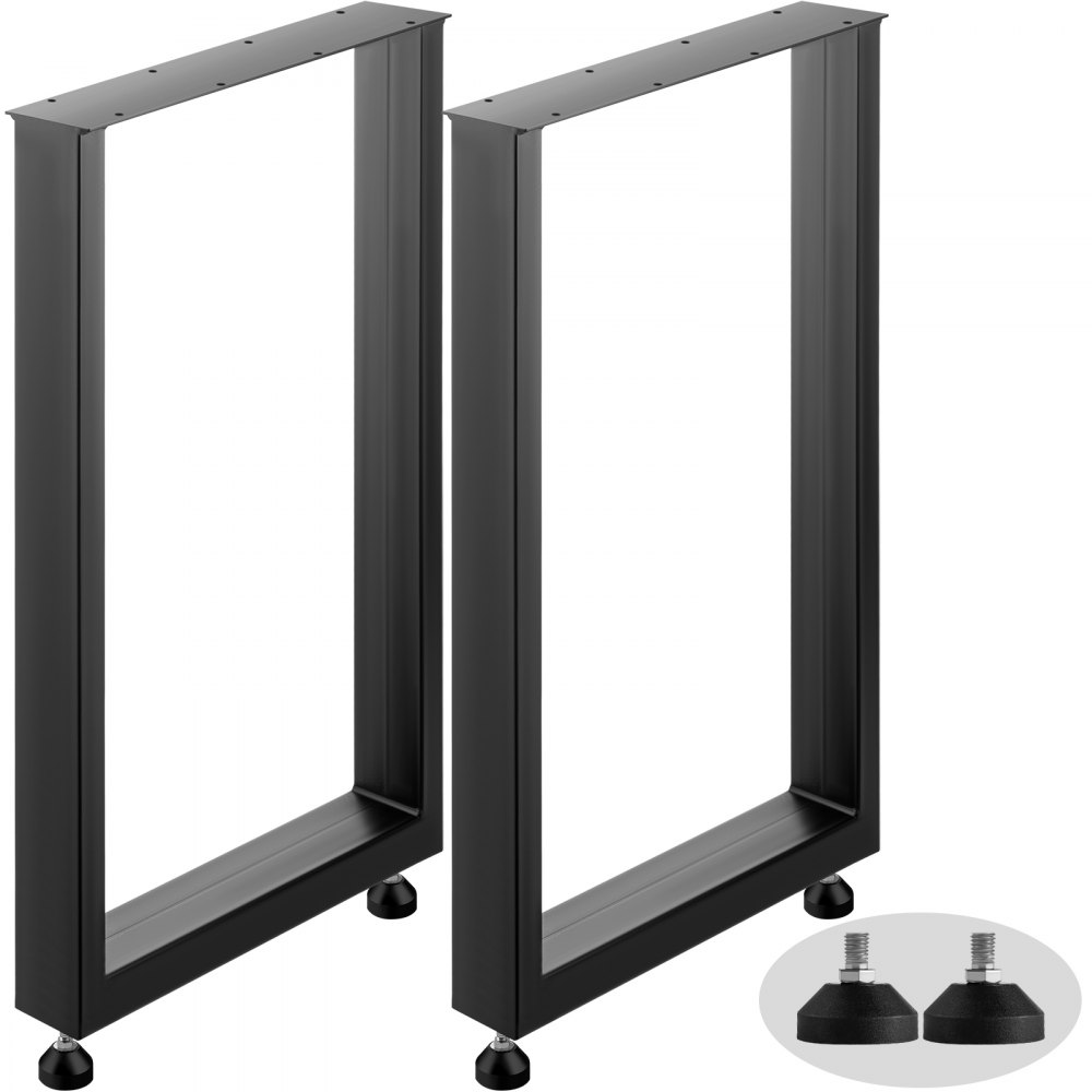 VEVOR Tischkufen Schwarz Pulverbeschichtet 600 mm x 720 mm, Tischkufen Metall mit 1000 kg Tragfähigkeit, Tischbeine Quadratisch, Tischgestell mit Vorgebohrten Löchern, für Couchtische, Sofas