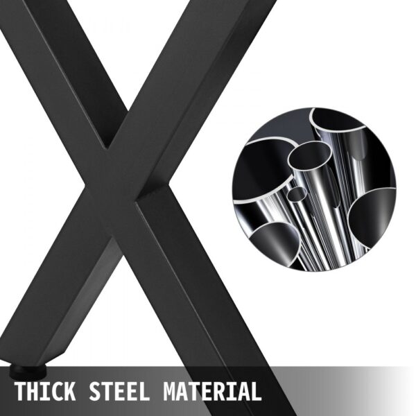 VEVOR Tischbeine Tischgestell Metall 720x790mm Edelstahl Tischkufen Schwarz einfache Montage Tischbeine Metall schwarz – Bild 2 VEVOR Tischbeine Tischgestell Metall 720x790mm Edelstahl Tischkufen Schwarz einfache Montage Tischbeine Metall schwarz – Bild 2
