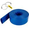 VEVOR Abflussschlauch, 51 mm x 32 m, PVC-Gewebe-Flachschlauch, robuster Rückspül-Ablaufschlauch mit Klemmen, wetterfest und platzsicher, ideal für Schwimmbad und Wassertransfer, blau