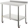 VEVOR Edelstahl-Vorbereitungstisch, 76,2 x 61 x 89 cm, 200 kg Tragkraft, Robuster Metallarbeitstisch mit Verstellbarer Rückwand & 4 Rollen, Gewerblicher Arbeitsplatz für Küchenrestaurants VEVOR Edelstahl-Vorbereitungstisch, 76,2 x 61 x 89 cm, 200 kg Tragkraft, Robuster Metallarbeitstisch mit Verstellbarer Rückwand & 4 Rollen, Gewerblicher Arbeitsplatz für Küchenrestaurants