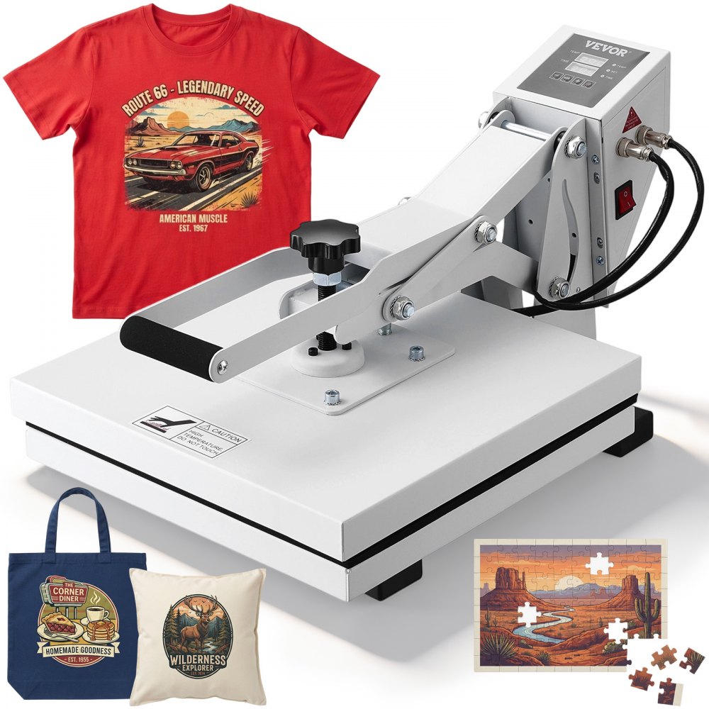 VEVOR Wärmepresse 38x38 cm Sublimationsdrucker Transfer DIY T-Shirt