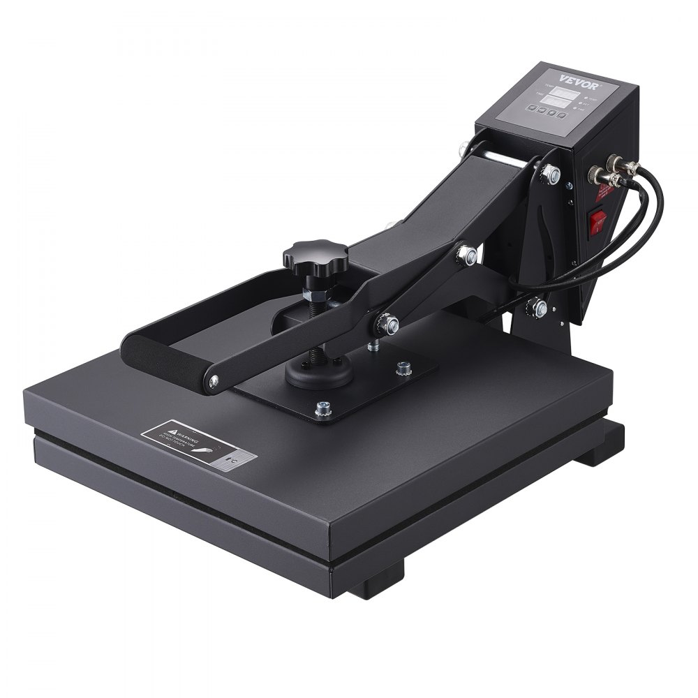 VEVOR Transferpresse 38x38 cm Textilpresse Wärmepresse Shirtpresse 1200 W, Zeit- & Temperaturregelung, Schwarz