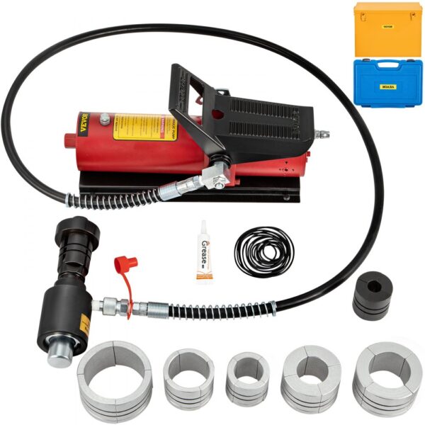 VEVOR Hydraulischer Auspuffrohr-Expander, Größe 4,13 bis 10,8 cm, 10-T-Pedalpumpe im Lieferumfang enthalten, mit 4 Matrizen, 2 Aufbewahrungskoffern für Kupfer-Aluminium-Rohre bei der Autoreparatur VEVOR Hydraulischer Auspuffrohr-Expander, Größe 4,13 bis 10,8 cm, 10-T-Pedalpumpe im Lieferumfang enthalten, mit 4 Matrizen, 2 Aufbewahrungskoffern für Kupfer-Aluminium-Rohre bei der Autoreparatur