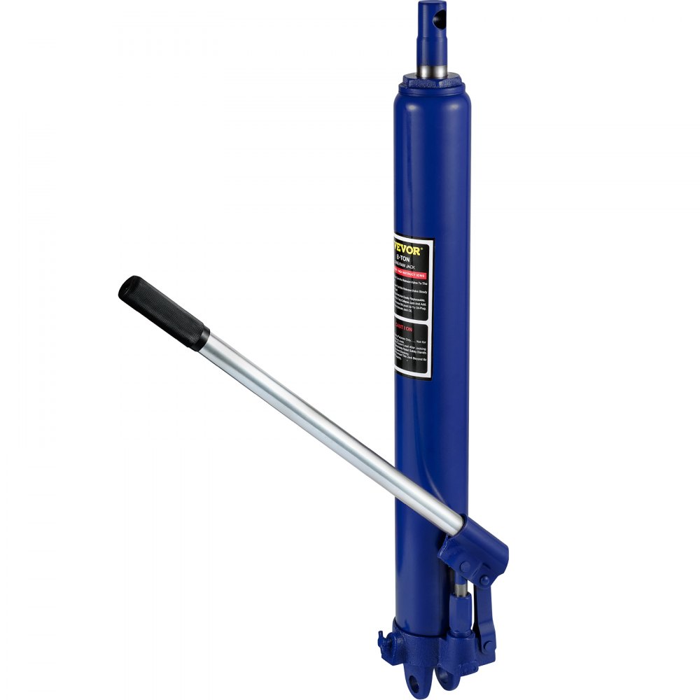 VEVOR Hydraulischer langer Rammenheber, 8 t Kapazität, mit Einzelkolbenpumpe und Gabelkopfbasis, manueller Hubarbeitsbühnenheber mit Griff, für Garagen-/Ladenkräne, Motorhubwerk, blau