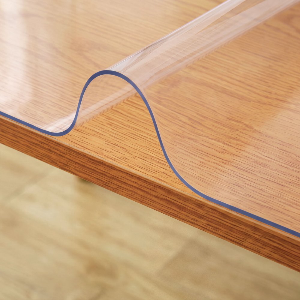 VEVOR PVC Tischabdeckung 101,6 x 182,8 cm, 1,5 mm Dicker Transparenter Tischschutz, Rechteckige transparente Schreibtischunterlage, Wasserdicht Tischschutz PVC Folie für Büro-Kommode, Nachttisch