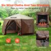 VEVOR Pavillon-Zelt, 3,6 x 3,6 m, 6-seitiges Pop-up-Camping-Überdachungszelt mit Netzfenstern, tragbarer Tragetasche, Erdnägeln, großen Schattenzelten für Camping im Freien, Rasen und Hinterhof – Bild 3