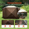 VEVOR Pavillon-Zelt, 3,6 x 3,6 m, 6-seitiges Pop-up-Camping-Überdachungszelt mit Netzfenstern, tragbarer Tragetasche, Erdnägeln, großen Schattenzelten für Camping im Freien, Rasen und Hinterhof – Bild 5