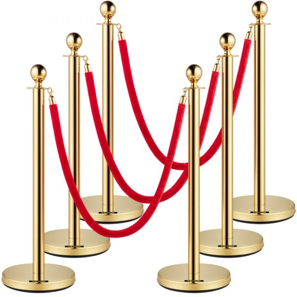 VEVOR 6-teiliges Personenleitsystem 96 cm Gesamthöhe Absperrung, Abgrenzungsständer Leitpfosten, Absperrständer mit 1,5 m Länge Seil für Hochzeiten, Hotels, Ausstellungen Goldener Absperrständer VEVOR 6-teiliges Personenleitsystem 96 cm Gesamthöhe Absperrung, Abgrenzungsständer Leitpfosten, Absperrständer mit 1,5 m Länge Seil für Hochzeiten, Hotels, Ausstellungen Goldener Absperrständer