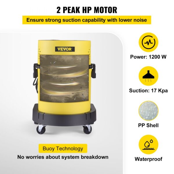 VEVOR 4in1 1200W Waschsauger Nass-/Trockensauger Teppichreiniger Nasssauger 20L Kapazität Polsterreiniger Gerät HEPA&Schwamm Filter Industriestaubsauger – Bild 5