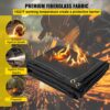 VEVOR Schweißschutzdecke, 2er-Pack Schweißdecken, 2,44 x 3,05 m Feuerlöschdecke, 1022 °F flammhemmende Decke, schwarze Feuernotfalldecken, feuerhemmende Glasfaserdecke mit 12 Messingösen – Bild 3