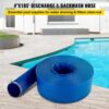 VEVOR Abflussschlauch, 101,6 mm x 32 m, PVC-Flachschlauch, robuster Rückspül-Ablaufschlauch mit Klemmen, wetterfest und platzsicher, ideal für Schwimmbad und Wassertransfer, blau – Bild 2