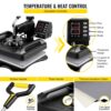 VEVOR Transferpresse 5 in 1 T-Shirt Druckmaschine 29 x 38 cm Transferpresse 1000W Textilpresse Druckmaschine mit 1,5 m Kabellänge für Übertragung von Mustern auf T-Shirts Kappen, Becher Schwarz – Bild 3