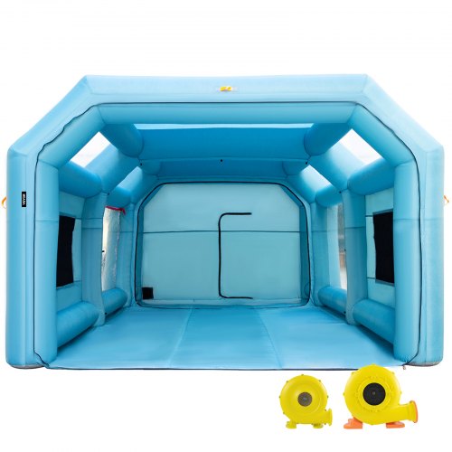 VEVOR Aufblasbare Spritzkabine Autolackierzelt 7x4x2,4m Filtersystem 2 Gebläse