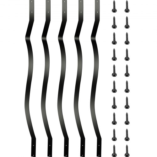 VEVOR Terrassenbaluster, 51er-Packung Metall-Terrassenspindeln, 32,25" x 1" Treppenbaluster mit Schrauben, Eisen-Terrassengeländer für Holz- und Verbundterrassen, stilvoller Baluster für Außentreppenterrassen