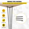 VEVOR 18 Zoll 45,7 cm Haarnadel Tischbein Hairpin Leg Kohlenstoffstahl, Tischbeine Metall Schwarz 4 Stücke, Möbelfüße Verstellbar Austauschbare DIY, Hairpin Tischbeine 3 Pfosten, mit 4 Gummibodenfüße – Bild 4