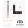 VEVOR Tischbein Metall 86,3 cm Tischgestell Metall Schwarz 4 Stück Haarnadel Tischbeine 3 Pfosten Haarnadel Bein Kohlenstoffstahl mit 4 – Bild 2