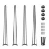 VEVOR Tischbein Tischbeine Metall Schwarz 101,6 cm 4 Stück Haarnadel Tischbeine 3 Pfosten Tischfüße Verstellbar Austauschbare Diy