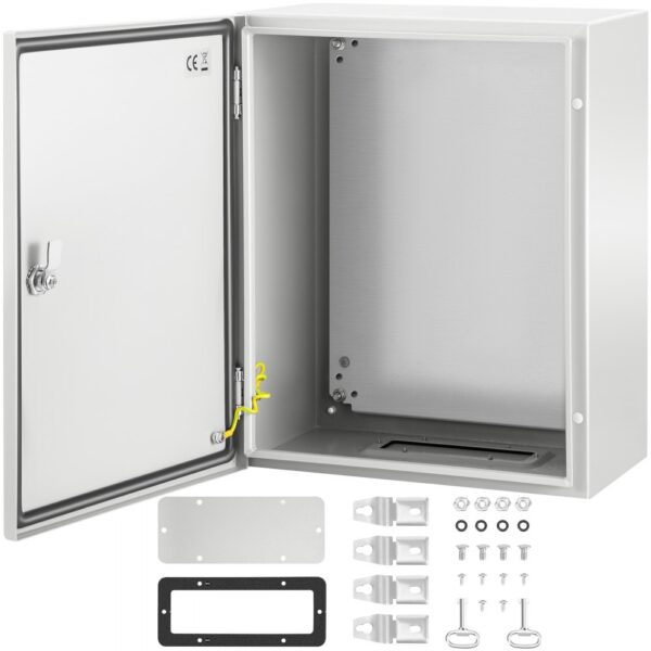 VEVOR Schaltschrank NEMA-Industriegehäuse, 50 x 40 x 25 cm NEMA 4X-Stahl-Verteilerschrank, IP66 wasser- und staubdicht, elektrischer Anschlusskasten für den Außen-/Innenbereich, mit Montageplatte
