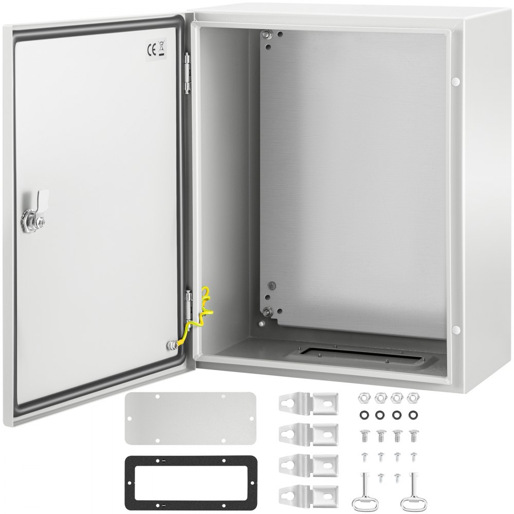 VEVOR Schaltschrank NEMA-Industriegehäuse, 50 x 40 x 25 cm NEMA 4X-Stahl-Verteilerschrank, IP66 wasser- und staubdicht, elektrischer Anschlusskasten für den Außen-/Innenbereich, mit Montageplatte