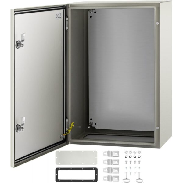 VEVOR NEMA-Stahlgehäuse, 60 x 40 x 25 cm, NEMA 4X-Stahl-Schaltkasten, IP66 wasser- und staubdicht, elektrischer Anschlusskasten für den Außen-/Innenbereich, mit Montageplatte