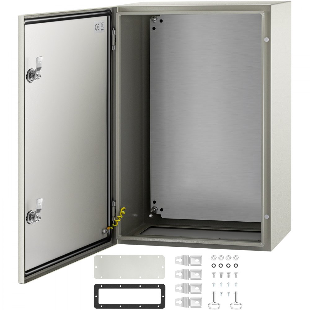 VEVOR NEMA-Stahlgehäuse, 60 x 40 x 25 cm, NEMA 4X-Stahl-Schaltkasten, IP66 wasser- und staubdicht, elektrischer Anschlusskasten für den Außen-/Innenbereich, mit Montageplatte