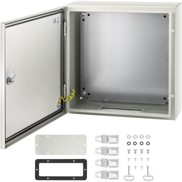 VEVOR Schaltschrank NEMA-Industriegehäuse, 50 x 50 x 15 cm NEMA 4X-Stahl-Verteilerschrank, IP66 wasser- und staubdicht, elektrischer Anschlusskasten für den Außen-/Innenbereich, mit Montageplatte VEVOR Schaltschrank NEMA-Industriegehäuse, 50 x 50 x 15 cm NEMA 4X-Stahl-Verteilerschrank, IP66 wasser- und staubdicht, elektrischer Anschlusskasten für den Außen-/Innenbereich, mit Montageplatte