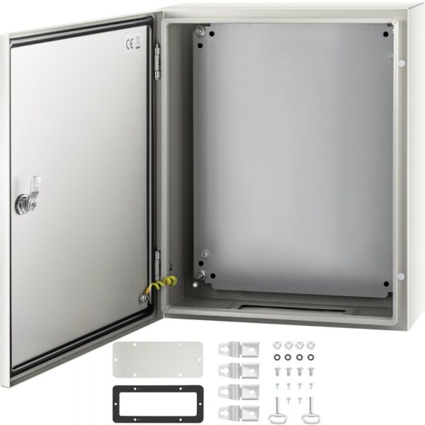 VEVOR NEMA-Stahlgehäuse, 50 x 40 x 15 cm, NEMA 4X-Stahl-Schaltkasten, IP66 wasser- und staubdicht, elektrischer Anschlusskasten für den Außen-/Innenbereich, mit Montageplatte