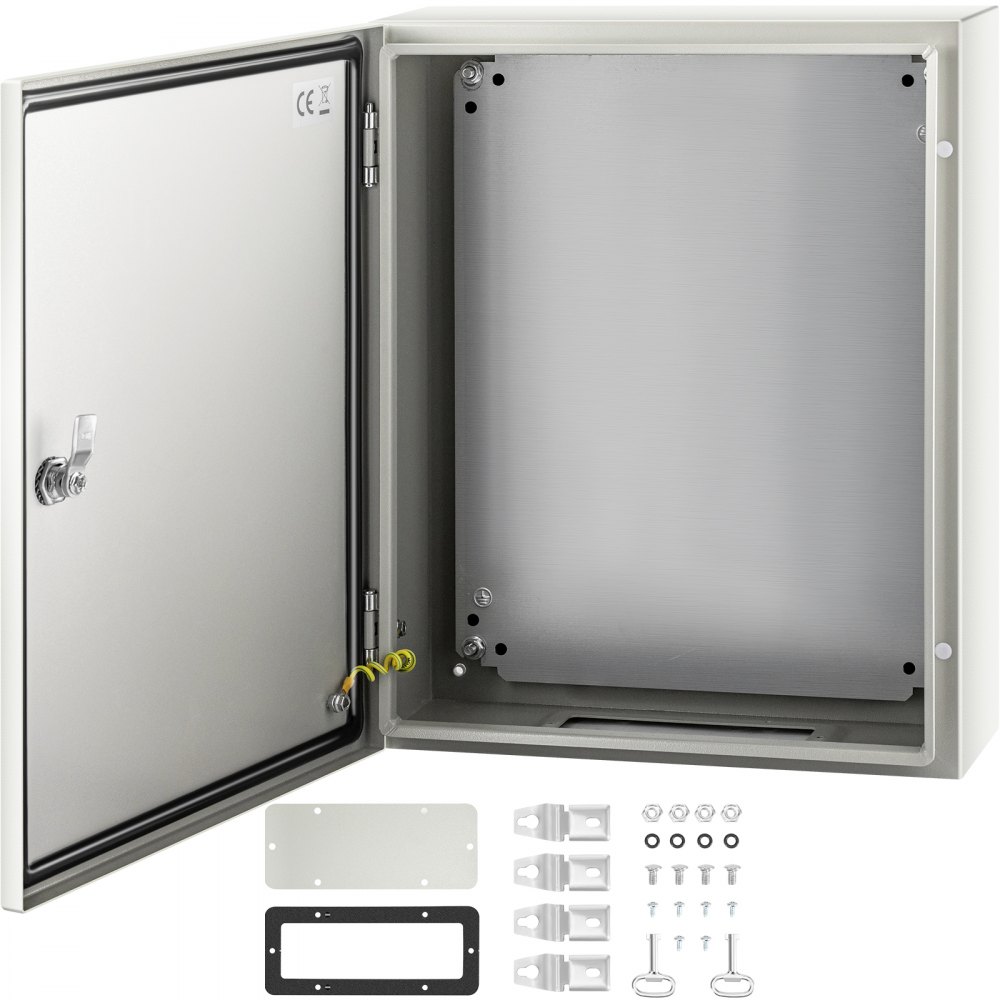 VEVOR NEMA-Stahlgehäuse, 50 x 40 x 15 cm, NEMA 4X-Stahl-Schaltkasten, IP66 wasser- und staubdicht, elektrischer Anschlusskasten für den Außen-/Innenbereich, mit Montageplatte