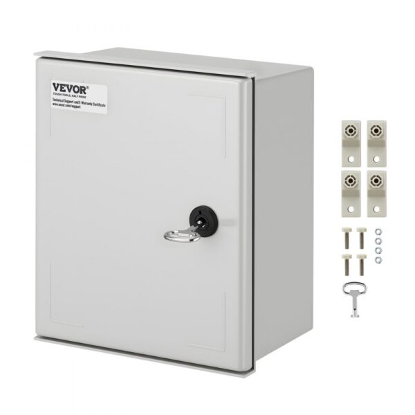 VEVOR Schaltschrank, NEMA-Elektroverteilerkasten, 250x300x140 mm, NEMA 4X Glasfaser-Elektrogehäuse, IP66 wasser- & staubdicht, geeignet für den Innen- & Außenbereich, inkl. Montageplatte