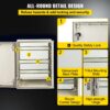 VEVOR Schaltkasten NEMA Fiberglasgehäuse, 40 x 30 x 20 cm NEMA 3X Glasfaser-Verteilerschrank, IP66 wasserdicht und staubdicht, elektrischer Anschlusskasten für den Außen-/Innenbereich, mit Montageplatte – Bild 5