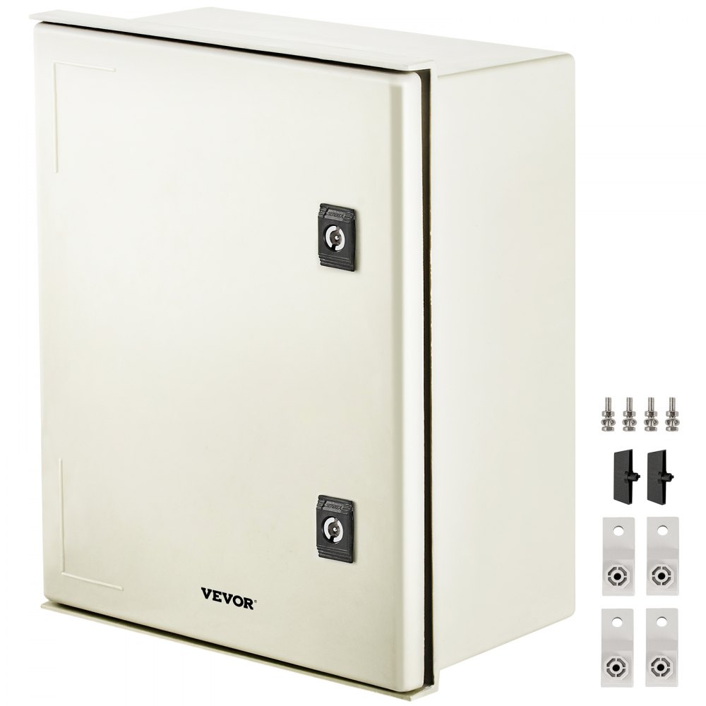 VEVOR Schaltkasten NEMA Fiberglasgehäuse, 40 x 30 x 20 cm NEMA 3X Glasfaser-Verteilerschrank, IP66 wasserdicht und staubdicht, elektrischer Anschlusskasten für den Außen-/Innenbereich, mit Montageplatte