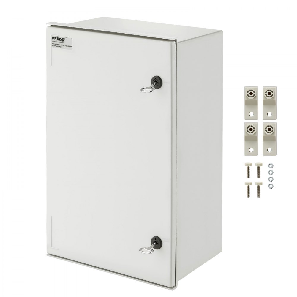 VEVOR Schaltschrank NEMA Stahlgehäuse, 600x400x230 mm, NEMA 4X Glasfaser-Elektrobox, IP66 wasser- & staubdicht, Elektroanschlussdose für den Innen- & Außenbereich, mit Montageplatte