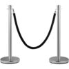VEVOR Crowd Control-Stütze, 2-teiliges Set, Rungen-Set mit 1,5 m schwarzem Samtseil, silberne Crowd Control-Barriere mit stabilem Beton und Metallsockel – einfache Montage