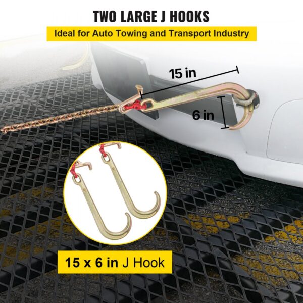 VEVOR 8 mm×30 cm G80 V-Kettenzaum mit 2 Beinen und 38 cm großen J-Haken und T-Haken – Bild 4