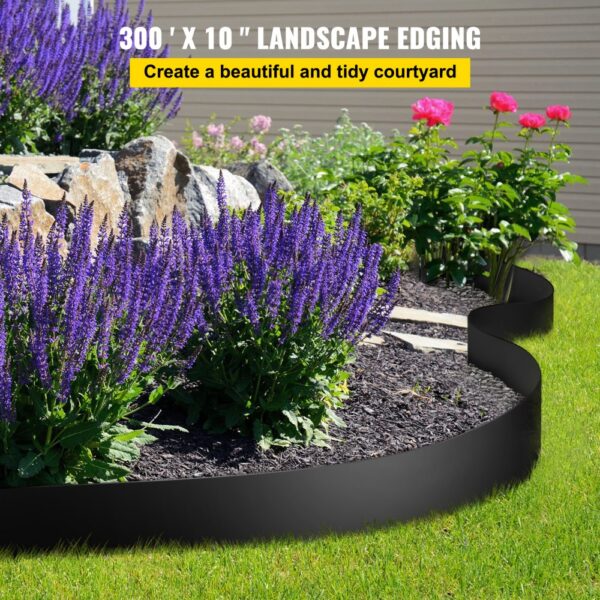 VEVOR Landschaftseinfassung, 25,4 cm Tiefe, 91,4 m Gesamtlänge, recyceltes HDPE-Terrassenbrett, flexible Biegekante für Landschaftsbau, Rasen, Garten, Hof, gegen eindringendes Unkraut, Schwarz – Bild 2 VEVOR Landschaftseinfassung, 25,4 cm Tiefe, 91,4 m Gesamtlänge, recyceltes HDPE-Terrassenbrett, flexible Biegekante für Landschaftsbau, Rasen, Garten, Hof, gegen eindringendes Unkraut, Schwarz – Bild 2