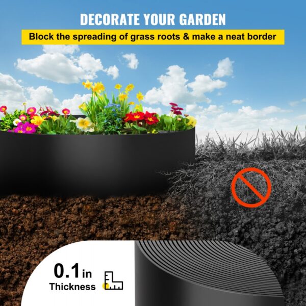 VEVOR Rasenkante Plastik Beetumrandung Beeteinfassung 46 m 25,4 cm – Bild 3 VEVOR Rasenkante Plastik Beetumrandung Beeteinfassung 46 m 25,4 cm – Bild 3