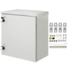 VEVOR Schaltschrank Elektrogehäuse, 600x600x300 mm, NEMA 4 Außengehäuse, IP66 wasserdicht & staubdicht, kaltgewalzter Stahl, klappbare Anschlussdose für den Innen- & Außenbereich, mit Regenschutz