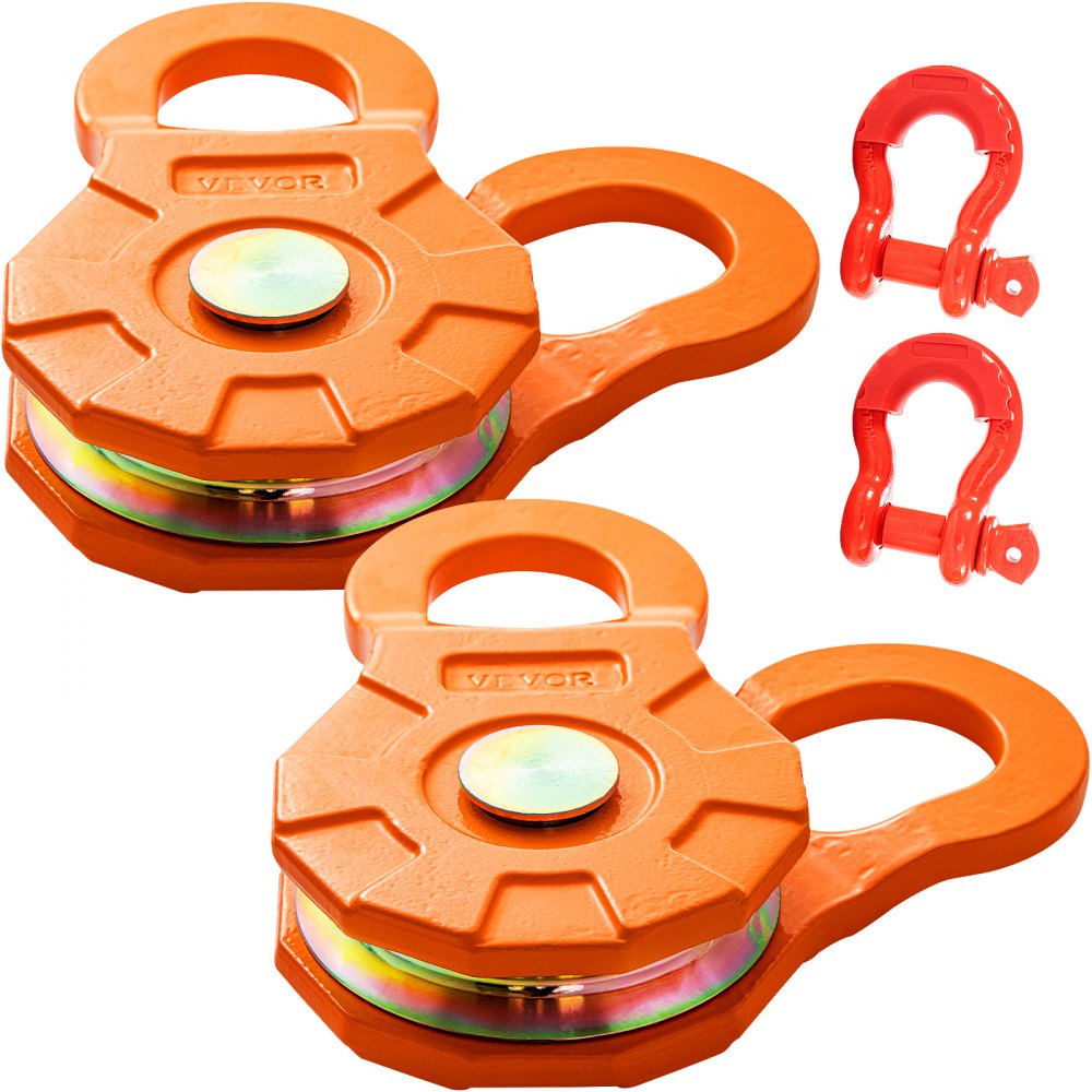 VEVOR Snatch Block, 11T/11,3 kg Arbeitslastbegrenzung, robuste Seilwinde Riemenscheibe für 14 mm synthetisches Seil oder weiche Bügel, Off-Road Recovery Zubehör für Traktor, LKW, ATV & UTV, 2 Packunge